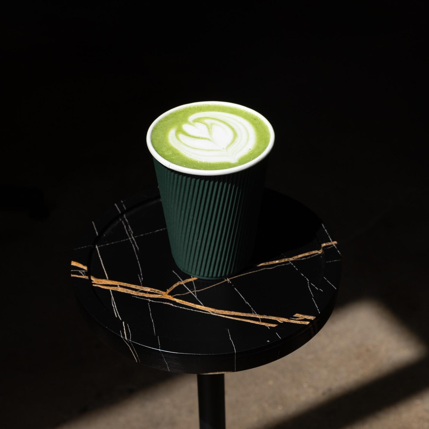 Hot matcha latte